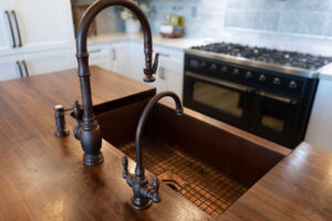 Kitchen Remodel detail image of new sink in island